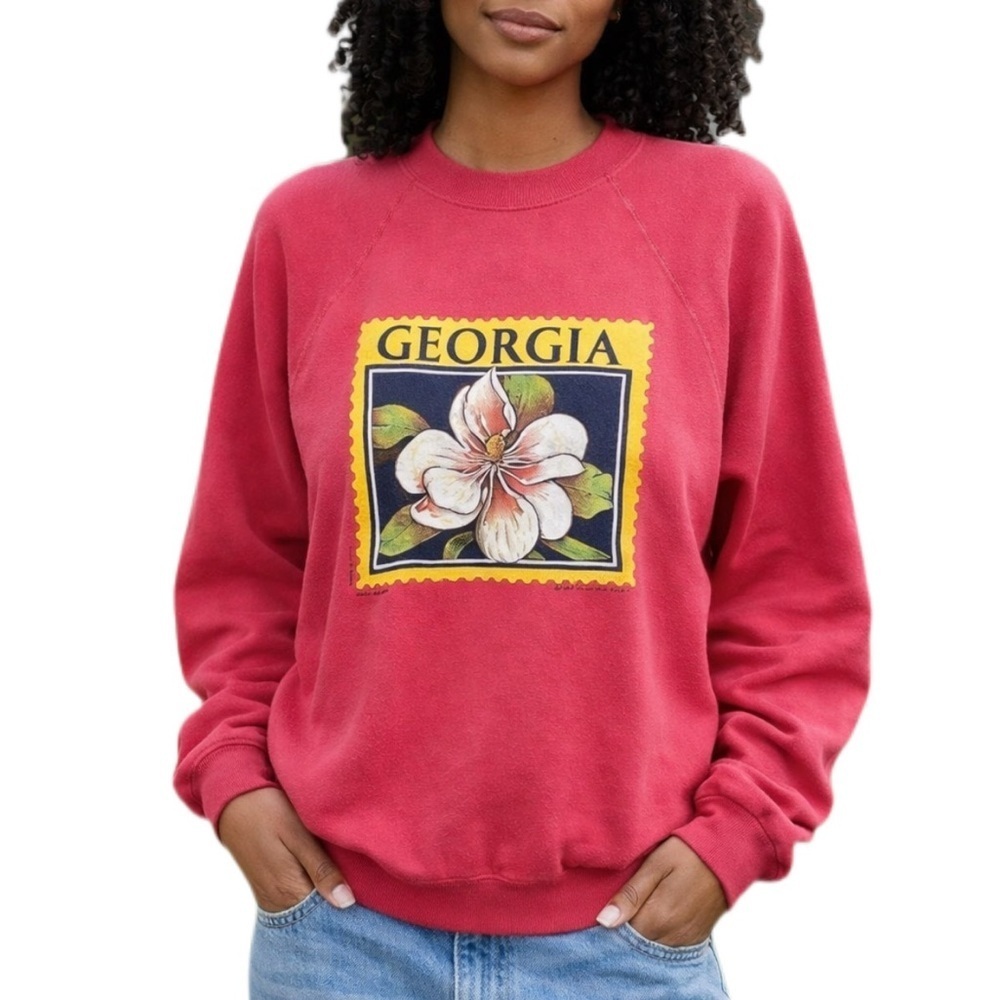 Vintage 1989 Georgia Pink Crewneck Sweatshirt
